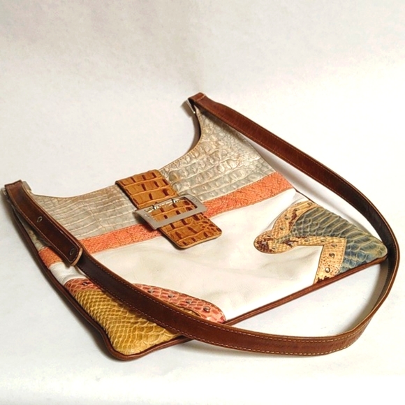 Vintage TOUS Flat Cross Shoulder Cobra & Crocodile Embossed Bag - Picture 3 of 15